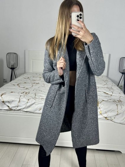 Kabát flaušový beránek dlouhý rukáv dámský (S/M ONE SIZE) ITALSKÁ MÓDA IMWGB233890/DU (Velikost S/M/L, Barva béžová)