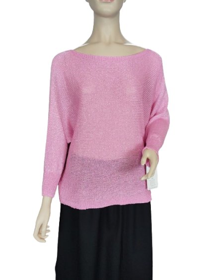Svetr tenký dlouhý rukáv dámský (S/M ONE SIZE) ITALSKÁ MÓDA IMM23NM1236/DUR (Velikost S/M/L, Barva červená)