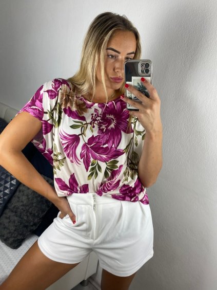 Tunika icecool krátký rukávu dámská (S/M ONE SIZE) ITALSKÁ MÓDA IMM24M5528A/DUR (Velikost S/M/L, Barva červená)
