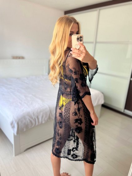 Župan přehoz krajkový letní přes plavky dámský (S/M/L ONE SIZE) ITALSKÁ MÓDA ORC24KS18/DU (Velikost M/L, Barva bílá)