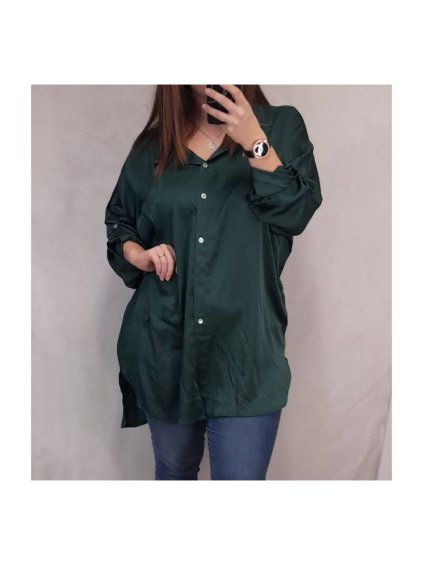 Košile oversize dlouhý rukáv dámské (2XL/3XL ONE SIZE) ITALSKÁ MÓDA IMWB22109 (Velikost 2XL/3XL, Barva červená)