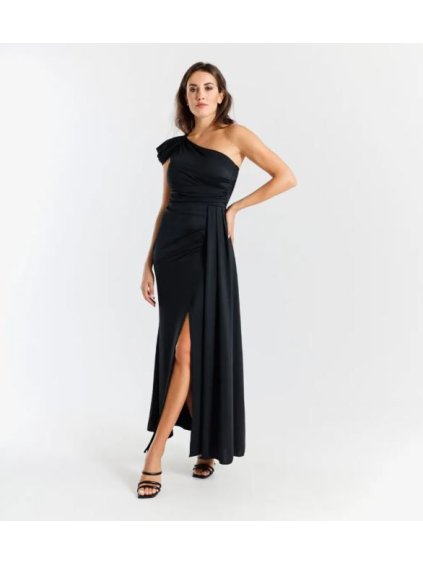 Šaty společenské bez rukávu dámské (S/M/L ONE SIZE) ITALSKÁ MÓDA IMPSH245760/DR (Velikost S/M/L, Barva Černá)