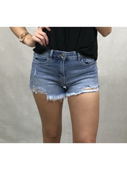 KRAŤASY ŠORTKY RIFLOVÉ DÁMSKÉ (XS-XL) M.SARA MSR20G3601/DR (Velikost XS, Barva modrá)