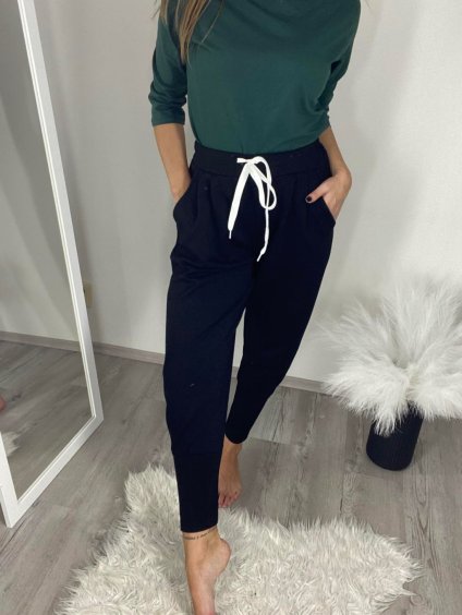 Kalhoty volnočasové dámské (S/M/L ONE SIZE) ITALSKÁ MÓDA IMC25ADRIANA/DR (Velikost S/M/L, Barva Černá)