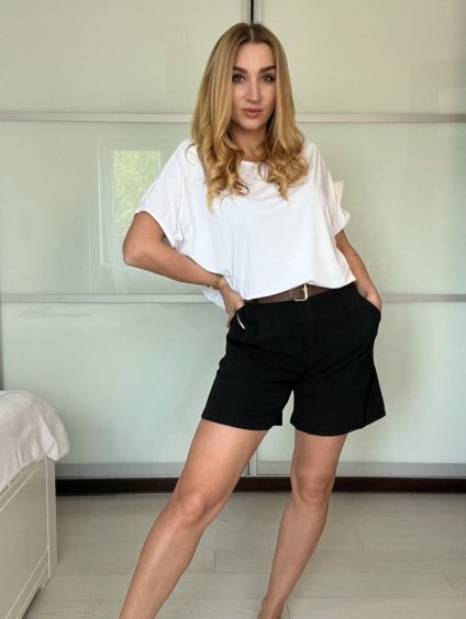 Tričko oversize krátký rukáv dámské (S/M/L ONE SIZE) ITALSKá MóDA IM325COMUNE/DUR (Velikost S/M/L, Barva bílá)