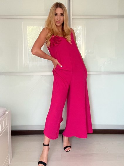 Overal dlouhý oversize bez rukávu dámský GIORGIA (S/M  ONE SIZE) ITALSKÁ MÓDA IMWAD25918/DU (Velikost S/M, Barva béžová)
