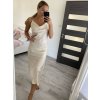 Šaty saténové na ramínka dlouhé dámské (S/M ONE SIZE) ITALSKÁ MÓDA IMD22247 (Velikost S/M/L, Barva růžová starorůžová)