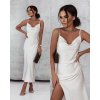 Šaty saténové na ramínka dlouhé dámské (S/M ONE SIZE) ITALSKÁ MÓDA IMD22247 (Velikost S/M/L, Barva růžová starorůžová)