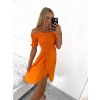 Šaty carmen přes ramena letní  dámské (S/M ONE SIZE) ITALSKÁ MÓDA IMM22U5368/DR (Velikost S/M/L, Barva modrá královská)