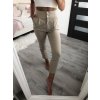 Kalhoty elegantní dámské (S/M ONE SIZE) ITALSKÁ MÓDA IMWK22EB23150/DR (Velikost S/M/L, Barva tmavě béžová)