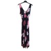 Šaty dlouhé na ramínka icecool s páskem květ  (S/M ONE SIZE) ITALSKá MóDA IMM22577/DR (Velikost S/M/L, Barva Černá)