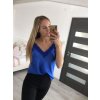 Tílko letní saténové s krajkou dámské (S/M ONE SIZE) ITALSKÁ MÓDA IMM22358/DR (Velikost S/M/L, Barva Černá)
