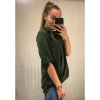 Košile/halenka 3/4 rukáv dámská oversize (S/M ONE SIZE) ITALSKá MóDA IMM21103/DR (Velikost S/M/L, Barva zelená khaki)