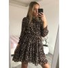 Šaty elegantní leopard dlouhý rukáv dámské (S/M ONE SIZE) ITALSKÁ MÓDA IIMWY21954/c/DR (Velikost S/M/L, Barva béžová)
