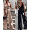 Overal dlouhý variabilní zavazovací bez rukávu dámský (S/M ONE SIZE) ITALSKÁ MÓDA IMWM221794 (Velikost S/M/L, Barva béžová)