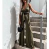 Overal dlouhý variabilní zavazovací bez rukávu dámský (S/M ONE SIZE) ITALSKÁ MÓDA IMWM221794 (Velikost S/M/L, Barva béžová)