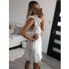 Šaty letní krajkové košilové krátký rukáv dámské (S/M ONE SIZE) ITALSKÁ MÓDA IMM22SY12166/DR (Velikost S/M/L, Barva bílá)