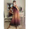 Šaty dlouhé letní ombré skládané bez rukávu dámské (S/M/L/XL ONE SIZE) ITALSKÁ MÓDA IMPLM222294/DR (Velikost M/L, Barva modrá)