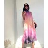Šaty dlouhé letní ombré skládané bez rukávu dámské (S/M/L/XL ONE SIZE) ITALSKÁ MÓDA IMPLM222294/DR (Velikost M/L, Barva modrá)