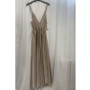 Šaty dlouhé společenské saténové na ramínka dámské Elisabet (XS/S/M/L ONE SIZE) ITALSKÁ MÓDA IMM22360/DR (Velikost S/M/L, Barva zelená smaragdová)