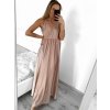 Šaty dlouhé společenské saténové na ramínka dámské Elisabet (XS/S/M/L ONE SIZE) ITALSKÁ MÓDA IMM22360/DR (Velikost S/M/L, Barva zelená smaragdová)