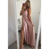 Šaty dlouhé společenské saténové na ramínka dámské Elisabet (XS/S/M/L ONE SIZE) ITALSKÁ MÓDA IMM22360/DR (Velikost S/M/L, Barva zelená smaragdová)