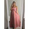Šaty dlouhé společenské saténové na ramínka dámské Elisabet (XS/S/M/L ONE SIZE) ITALSKÁ MÓDA IMM22360/DR (Velikost S/M/L, Barva zelená smaragdová)