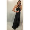 Šaty dlouhé společenské saténové na ramínka dámské Elisabet (XS/S/M/L ONE SIZE) ITALSKÁ MÓDA IMM22360/DR (Velikost S/M/L, Barva zelená smaragdová)