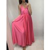 Šaty dlouhé společenské saténové na ramínka dámské Elisabet (XS/S/M/L ONE SIZE) ITALSKÁ MÓDA IMM22360/DR (Velikost S/M/L, Barva zelená smaragdová)