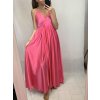 Šaty dlouhé společenské saténové na ramínka dámské Elisabet (XS/S/M/L ONE SIZE) ITALSKÁ MÓDA IMM22360/DR (Velikost S/M/L, Barva zelená smaragdová)