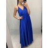 Šaty dlouhé společenské saténové na ramínka dámské Elisabet (XS/S/M/L ONE SIZE) ITALSKÁ MÓDA IMM22360/DR (Velikost S/M/L, Barva zelená smaragdová)