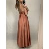 Šaty dlouhé společenské saténové na ramínka dámské Elisabet (XS/S/M/L ONE SIZE) ITALSKÁ MÓDA IMM22360/DR (Velikost S/M/L, Barva zelená smaragdová)
