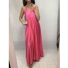 Šaty dlouhé společenské saténové na ramínka dámské Elisabet (XS/S/M/L ONE SIZE) ITALSKÁ MÓDA IMM22360/DR (Velikost S/M/L, Barva zelená smaragdová)