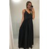 Šaty dlouhé společenské saténové na ramínka dámské Elisabet (XS/S/M/L ONE SIZE) ITALSKÁ MÓDA IMM22360/DR (Velikost S/M/L, Barva zelená smaragdová)