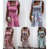 Šaty letní žabičkované na ramínka dámské (S/M ONE SIZE) ITALSKÁ MÓDA IMWA215609 (Velikost S/M/L, Barva modrá)