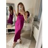 Šaty dlouhé na ramínka saténové dámské (S/M ONE SIZE) ITALSKÁ MÓDA IM322248/DR (Velikost S/M/L, Barva Černá)