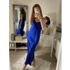 Šaty dlouhé na ramínka saténové dámské (S/M ONE SIZE) ITALSKÁ MÓDA IM322248/DR (Velikost S/M/L, Barva Černá)