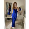Šaty dlouhé na ramínka saténové dámské (S/M ONE SIZE) ITALSKÁ MÓDA IM322248/DR (Velikost S/M/L, Barva Černá)