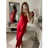 Šaty dlouhé na ramínka saténové dámské (S/M ONE SIZE) ITALSKÁ MÓDA IM322248/DR (Velikost S/M/L, Barva Černá)