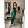 Šaty dlouhé na ramínka saténové dámské (S/M ONE SIZE) ITALSKÁ MÓDA IM322248/DR (Velikost S/M/L, Barva Černá)