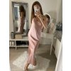 Šaty dlouhé na ramínka saténové dámské (S/M ONE SIZE) ITALSKÁ MÓDA IM322248/DR (Velikost S/M/L, Barva Černá)