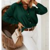 Košile oversize saténová  dlouhý rukáv dámská (S/M/L/XL ONE SIZE) ITALSKÁ MODA IMD22794/DR (Velikost S/M/L, Barva bílá)