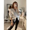 Košile oversize saténová  dlouhý rukáv dámská (S/M/L/XL ONE SIZE) ITALSKÁ MODA IMD22794/DR (Velikost S/M/L, Barva bílá)