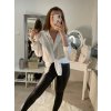 Košile oversize saténová  dlouhý rukáv dámská (S/M/L/XL ONE SIZE) ITALSKÁ MODA IMD22794/DR (Velikost S/M/L, Barva bílá)
