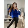 Košile oversize saténová  dlouhý rukáv dámská (S/M/L/XL ONE SIZE) ITALSKÁ MODA IMD22794/DR (Velikost S/M/L, Barva bílá)