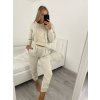 Souprava mikina dlouhý rukáv a tepláky dámská (S/M ONE SIZE) ITALSKÁ MÓDA IMM21A2683-F4 (Velikost S/M/L, Barva béžová)