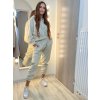 Souprava mikina dlouhý rukáv a tepláky dámská (S/M ONE SIZE) ITALSKÁ MÓDA IMM21A2683-F4 (Velikost S/M/L, Barva béžová)