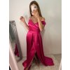 Šaty carmen dlouhé na ramínka elegantní saténové dámské (S/M ONE SIZE) ITALSKÁ MÓDA IMPBB22B22735/DR (Velikost S/M/L, Barva béžová)