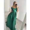 Šaty carmen dlouhé na ramínka elegantní saténové dámské (S/M ONE SIZE) ITALSKÁ MÓDA IMPBB22B22735/DR (Velikost S/M/L, Barva béžová)