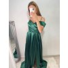 Šaty carmen dlouhé na ramínka elegantní saténové dámské (S/M ONE SIZE) ITALSKÁ MÓDA IMPBB22B22735/DR (Velikost S/M/L, Barva béžová)